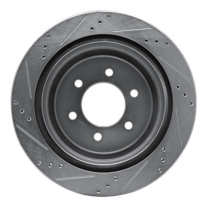 Ford F-150 Brake Rotor (1) - Rear Right - R1 Concepts - R1 Drilled & Slotted - Silver - `04-`11